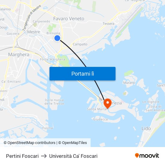 Pertini Foscari to Università Ca' Foscari map