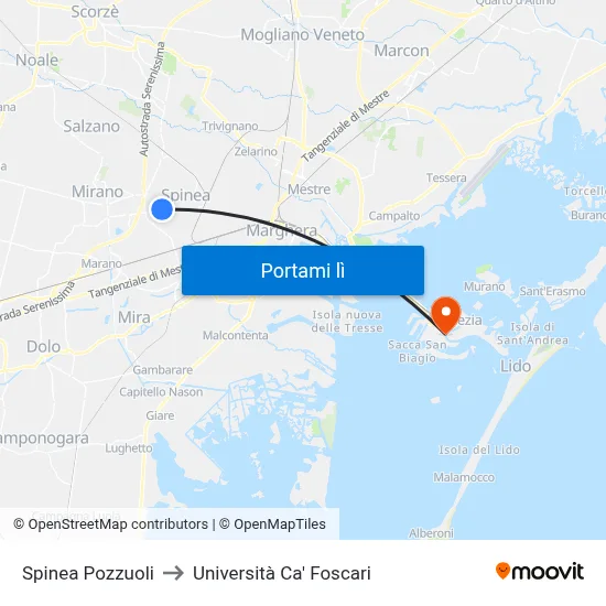 Spinea Pozzuoli to Università Ca' Foscari map