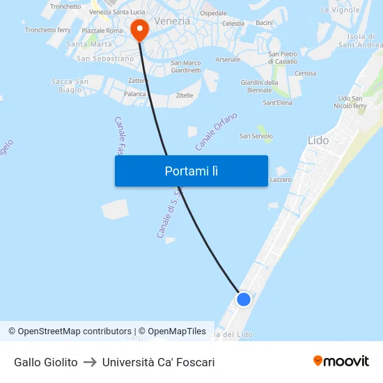 Gallo Giolito to Università Ca' Foscari map