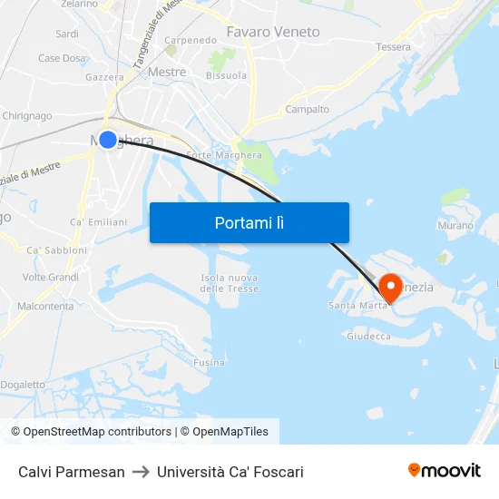 Calvi Parmesan to Università Ca' Foscari map