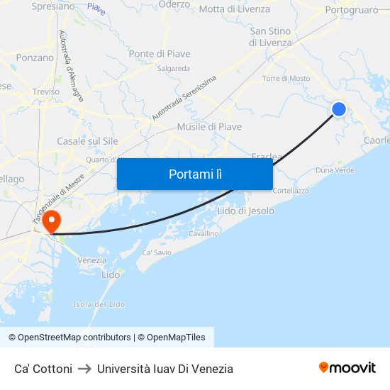 Ca' Cottoni to Università Iuav Di Venezia map