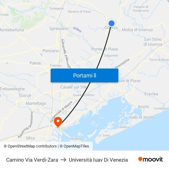 Camino Via Verdi-Baite to Università Iuav Di Venezia map