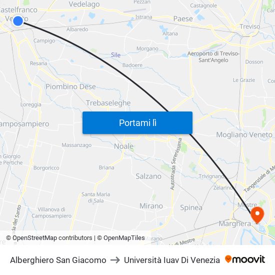 Alberghiero San Giacomo to Università Iuav Di Venezia map