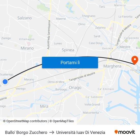 Ballo' Borgo Zucchero to Università Iuav Di Venezia map