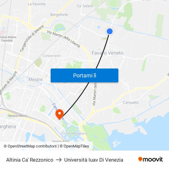 Altinia Ca' Rezzonico to Università Iuav Di Venezia map