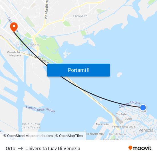 Orto to Università Iuav Di Venezia map