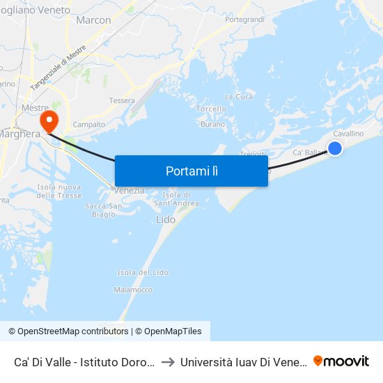 Ca' Di Valle - Istituto Dorotee to Università Iuav Di Venezia map
