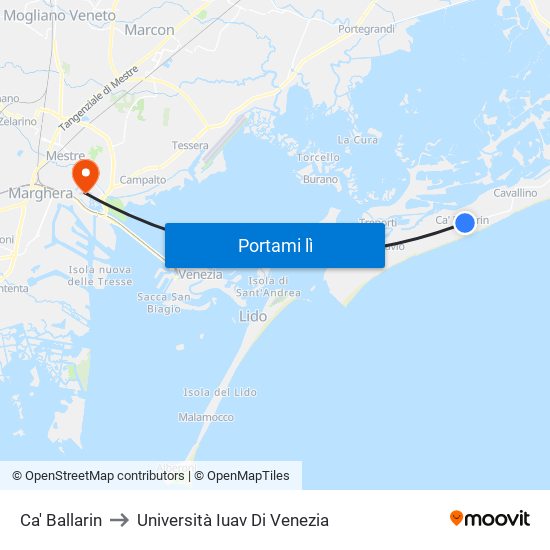 Ca' Ballarin to Università Iuav Di Venezia map