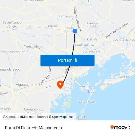 Porto Di Fiera to Malcontenta map