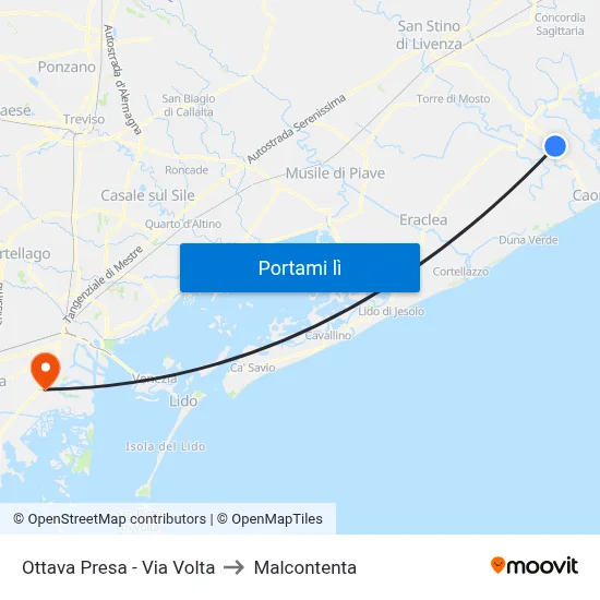 Ottava Presa - Via Volta to Malcontenta map