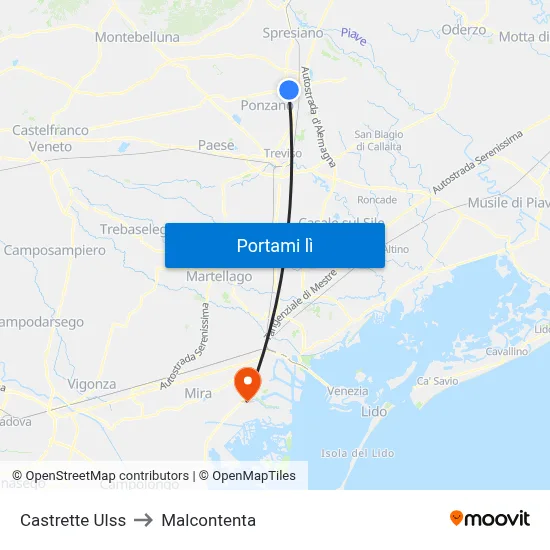 Castrette Ulss to Malcontenta map