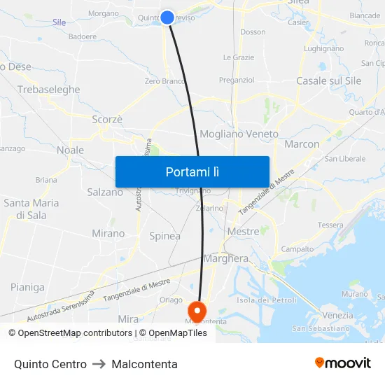 Quinto  Centro to Malcontenta map