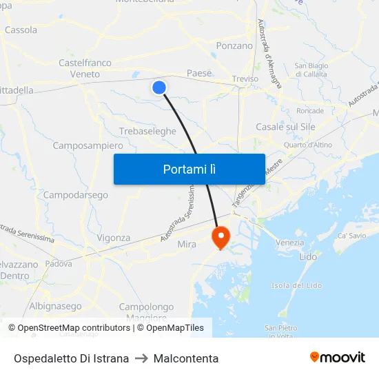 Ospedaletto Di Istrana to Malcontenta map