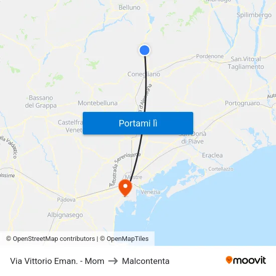 Via Vittorio Eman. - Mom to Malcontenta map