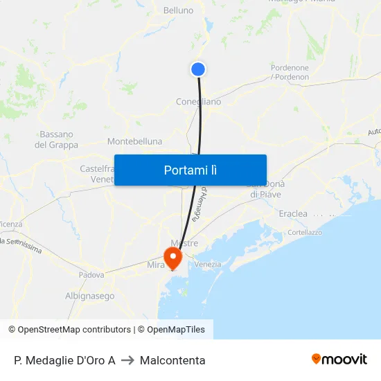 P. Medaglie D'Oro A to Malcontenta map