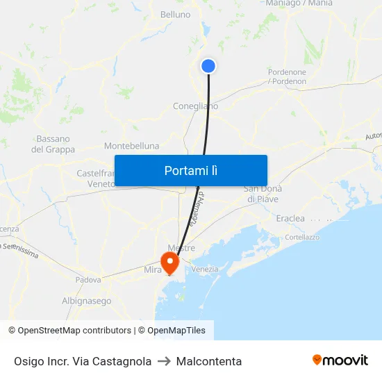 Osigo Incr. Via Castagnola to Malcontenta map