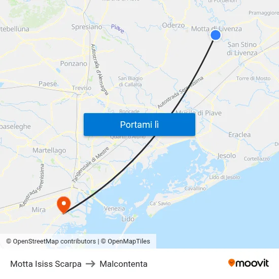 Motta  Isiss Scarpa to Malcontenta map