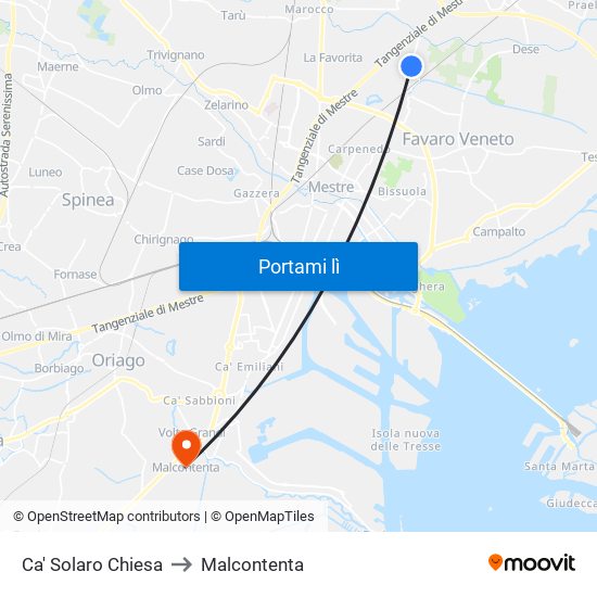Ca' Solaro Chiesa to Malcontenta map
