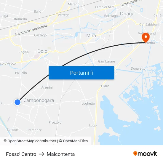 Fosso' Centro to Malcontenta map