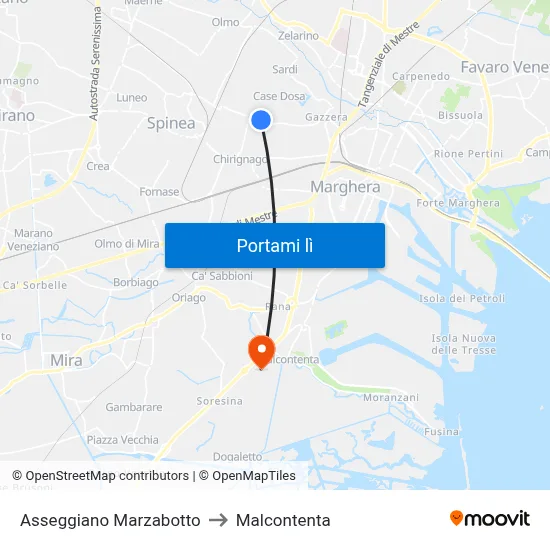 Asseggiano Marzabotto to Malcontenta map