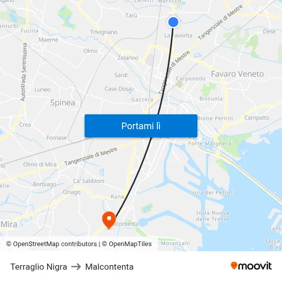 Terraglio Nigra to Malcontenta map