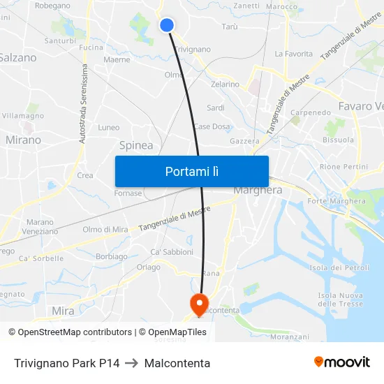 Trivignano Park P14 to Malcontenta map