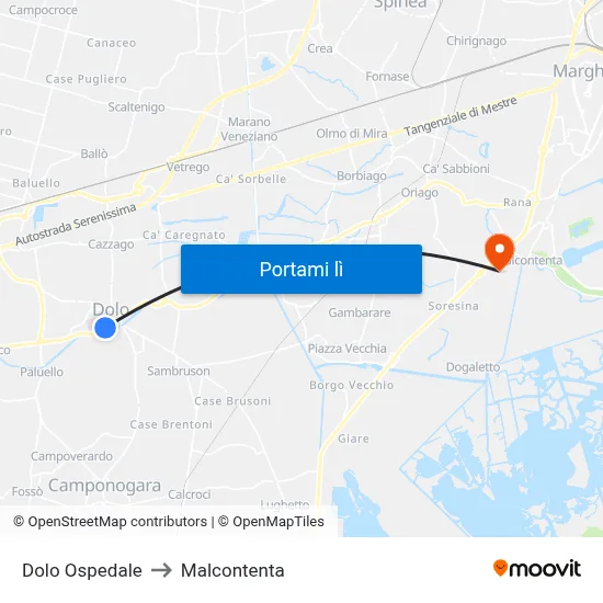 Dolo Ospedale to Malcontenta map