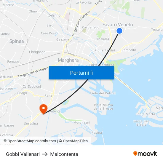 Gobbi Vallenari to Malcontenta map
