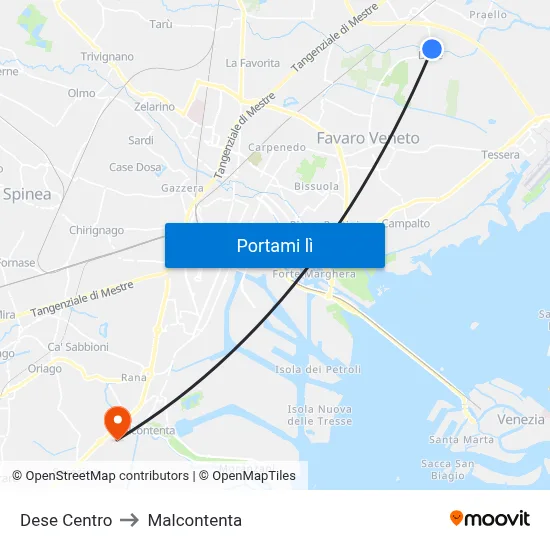 Dese Centro to Malcontenta map