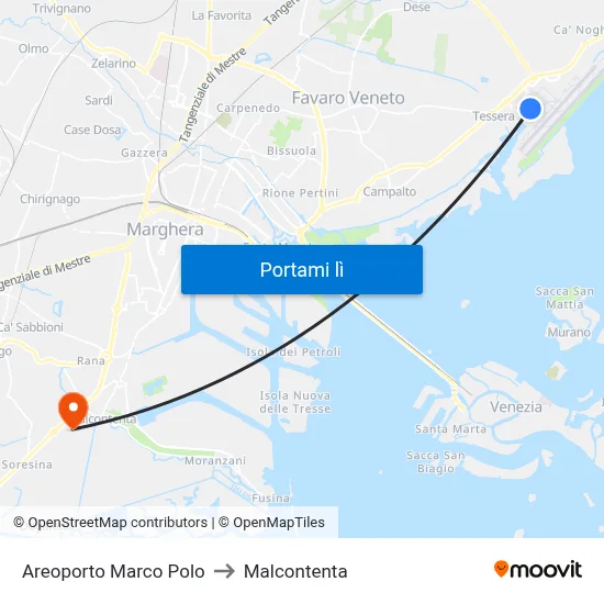 Areoporto Marco Polo to Malcontenta map