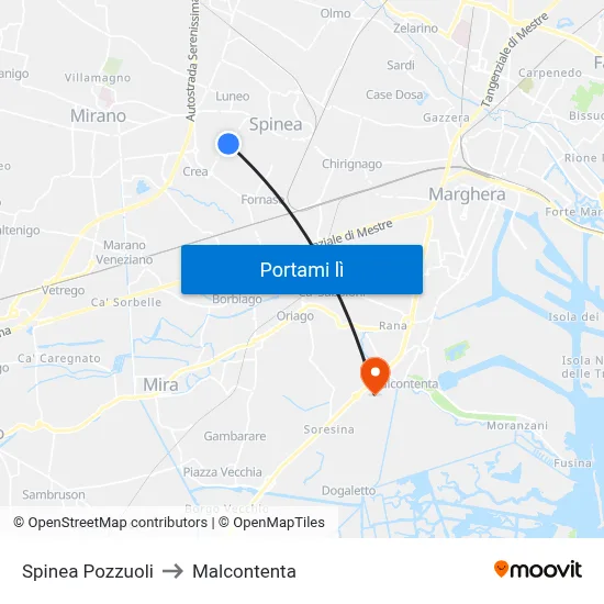 Spinea Pozzuoli to Malcontenta map
