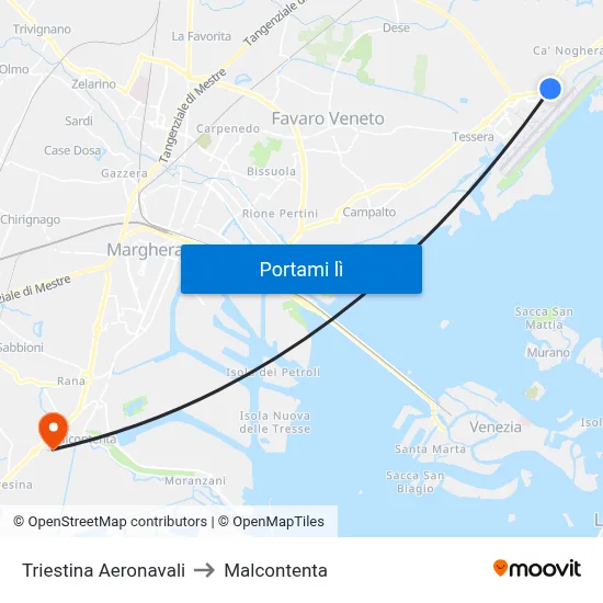 Triestina Aeronavali to Malcontenta map