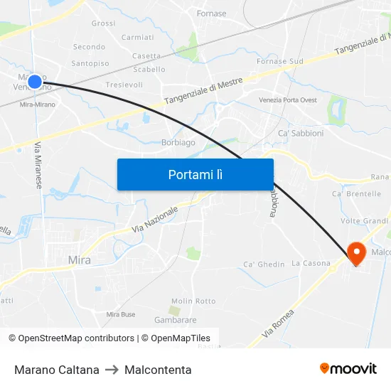 Marano Caltana to Malcontenta map