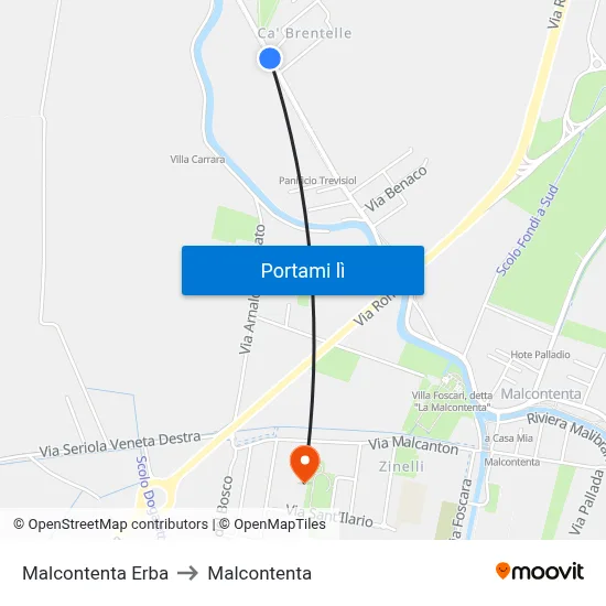 Malcontenta Erba to Malcontenta map