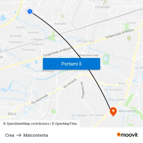 Crea to Malcontenta map