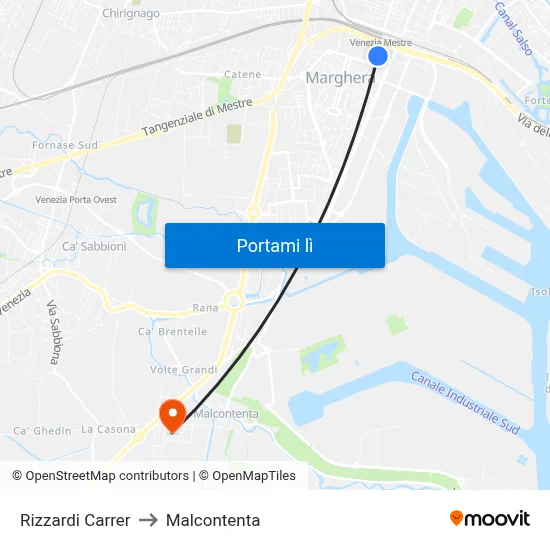 Rizzardi Carrer to Malcontenta map