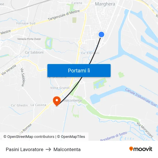 Pasini Lavoratore to Malcontenta map
