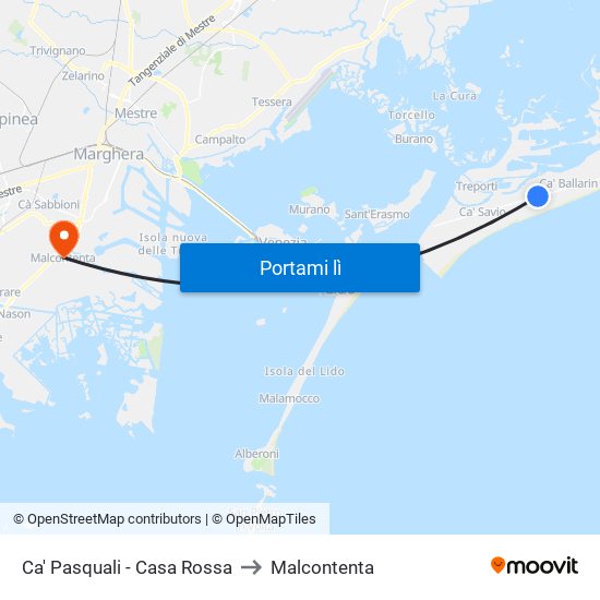 Ca' Pasquali - Casa Rossa to Malcontenta map