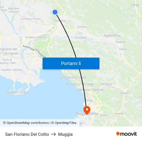 San Floriano Del Collio to Muggia map