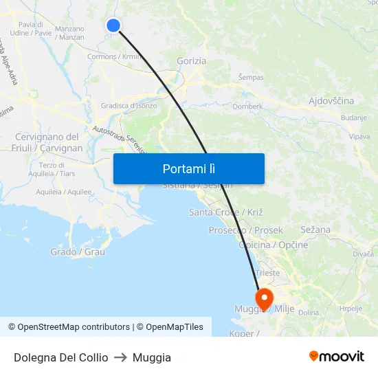Dolegna Del Collio to Muggia map