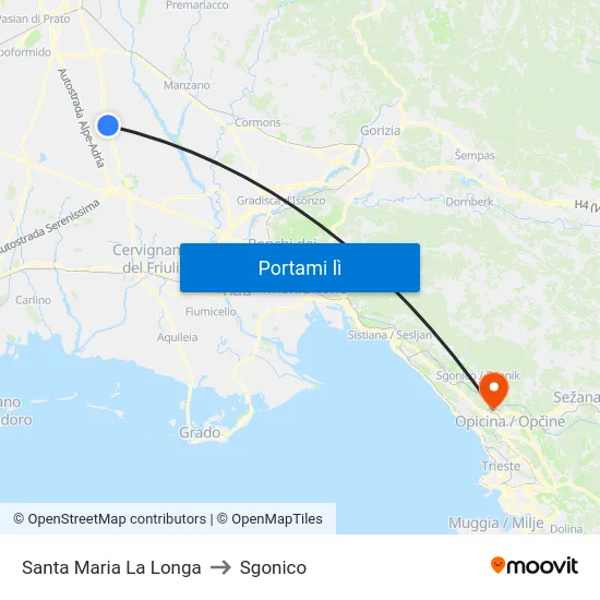 Santa Maria La Longa to Sgonico map