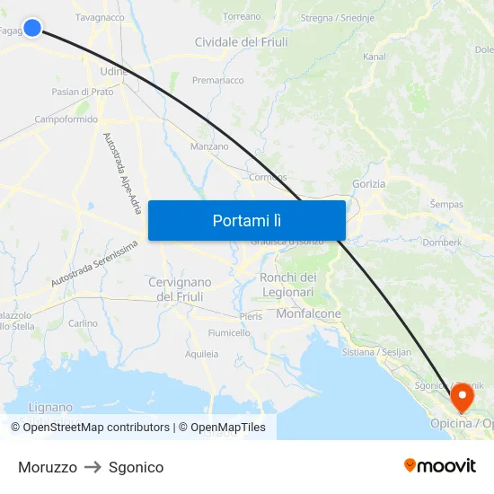 Moruzzo to Sgonico map
