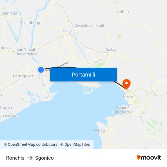 Ronchis to Sgonico map