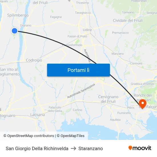 San Giorgio Della Richinvelda to Staranzano map