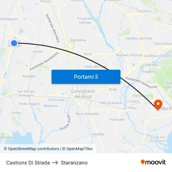 Castions Di Strada to Staranzano map