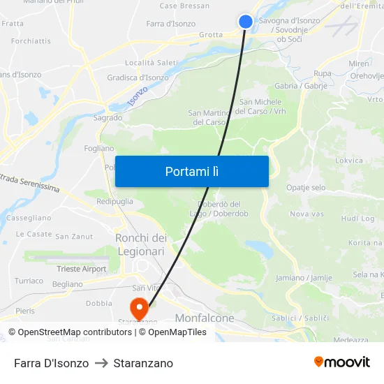Farra D'Isonzo to Staranzano map