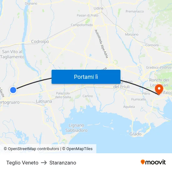 Teglio Veneto to Staranzano map