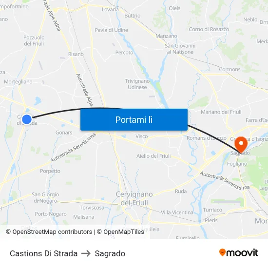 Castions Di Strada to Sagrado map