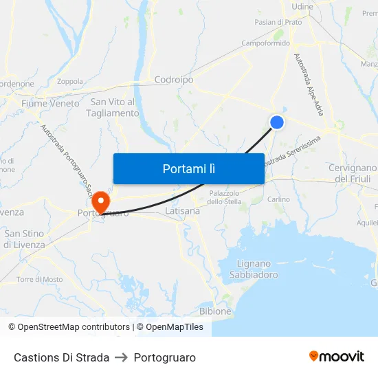 Castions Di Strada to Portogruaro map