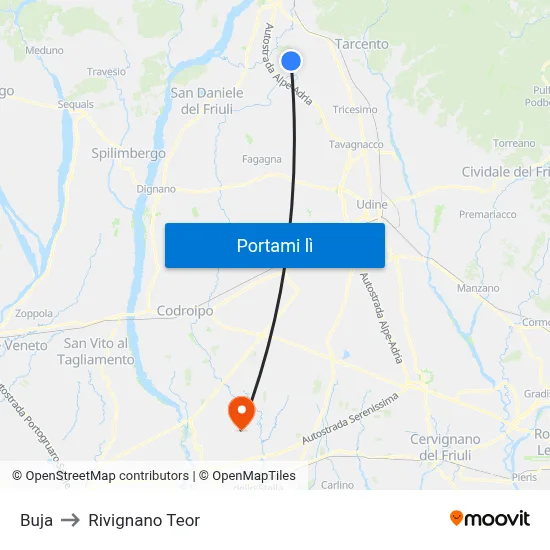 Buja to Rivignano Teor map